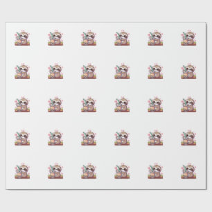 Papel De Regalo Té de Burbujas de Leche de Perezoso Lindo Kawaii M