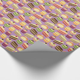 Papel De Regalo Té lindo y colorido Tea Cakes Modelo ilustrado
