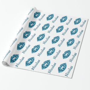 Papel De Regalo Te quiero con letras purpurinas dentro del patrón 