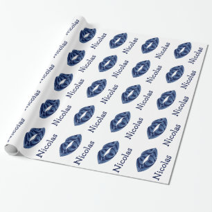 Papel De Regalo Te quiero con letras purpurinas dentro del patrón 