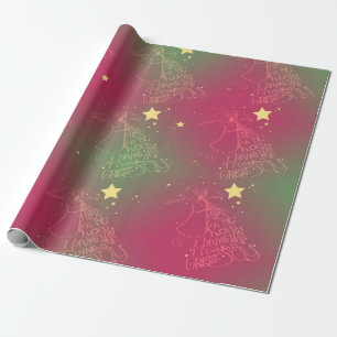 Papel De Regalo "Te Traigo Tidings..." Angel Green Pink