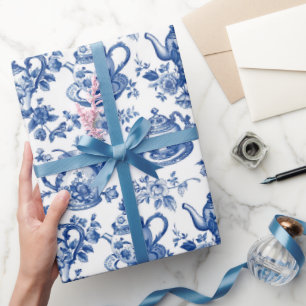 Papel De Regalo Tea Chinoiserie French Toile Du Jouy Pattern