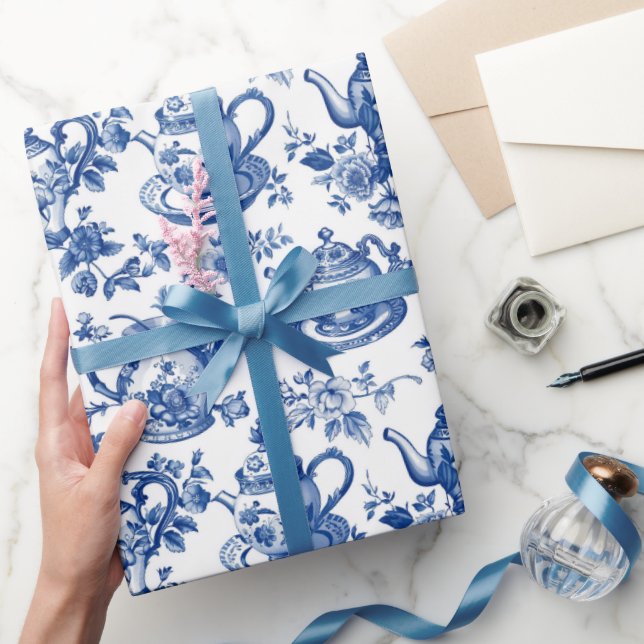 Papel De Regalo Tea Chinoiserie French Toile Du Jouy Pattern (Regalar)