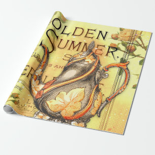 Papel De Regalo Tea Golden Summer Ephemera Decoupage Pap