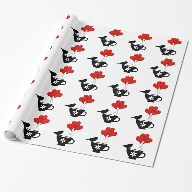 Papel De Regalo Teacup of Hearts (Desenrollado)