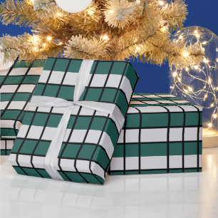 Papel De Regalo Teal Gris Negro Cuadros