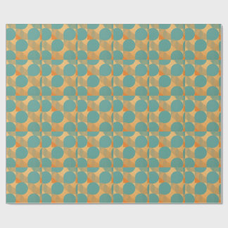 Papel De Regalo Teal, Tan, and Orange in Retro Look Pattern