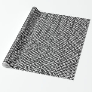 Papel De Regalo tecla griega blanca negra