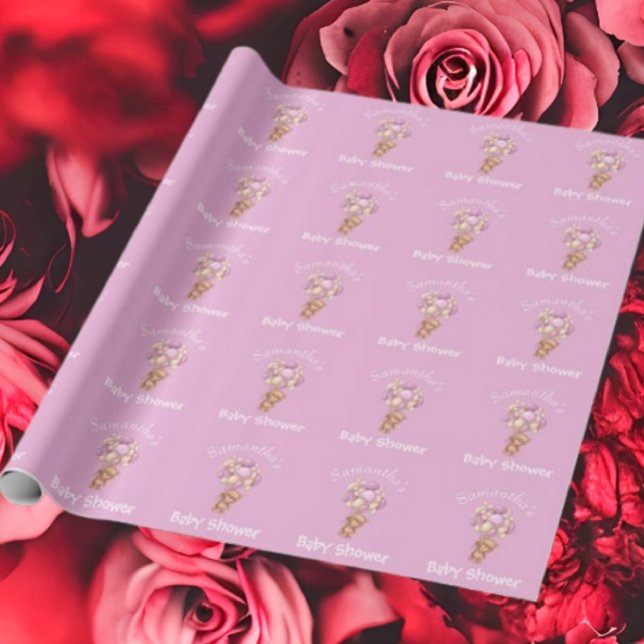 Papel De Regalo Teddy Balloon Baby Shower Pink (Bring your dream party to life with our selection of quality Teddy Bear themed party supplies )