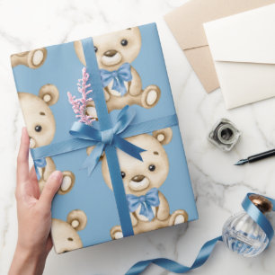 Papel De Regalo Teddy Bear Baby Boy Baby Shower