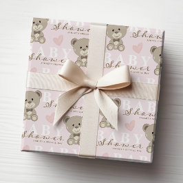 Papel De Regalo Teddy Bear BABY SHOWER Pink