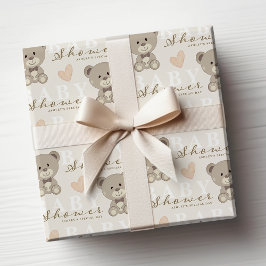 Papel De Regalo Teddy Bear BABY SHOWER Sexo Neutral