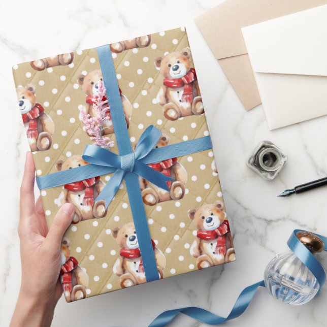 Papel De Regalo Teddy Bear Polka Dots (Regalar)