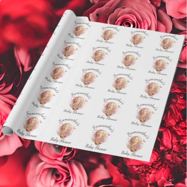 Papel De Regalo Teddy Foral Chica Hot Air Balloon Baby Shower (Bring your dream party to life with our selection of quality Teddy Bear themed party supplies )