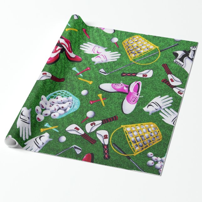 Papel De Regalo Tee Time Girly Golf (Desenrollado)