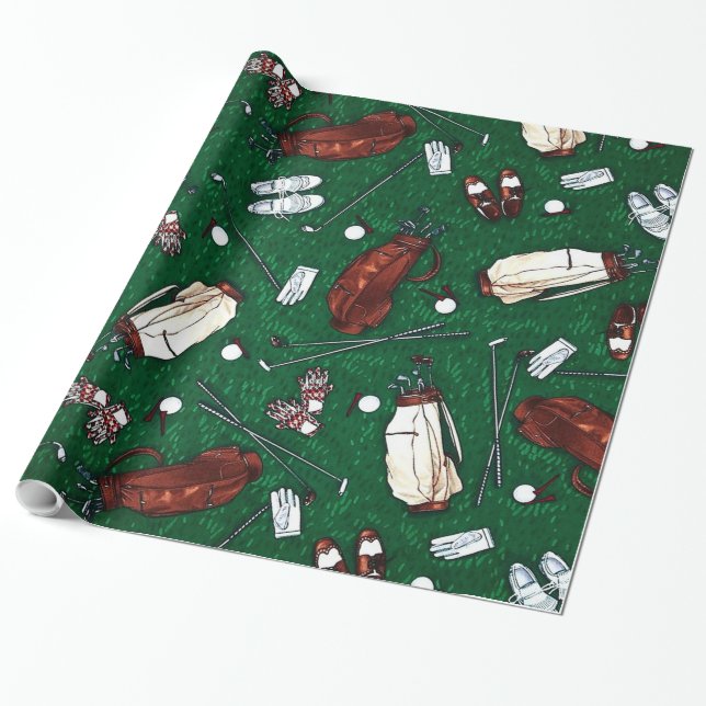 Papel De Regalo Tee Time Golf (Desenrollado)