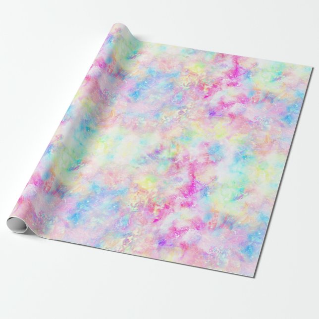 Papel De Regalo Teja de arcoiris pastel (Desenrollado)