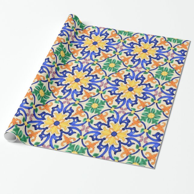 Papel De Regalo Teja de Talavera (Desenrollado)