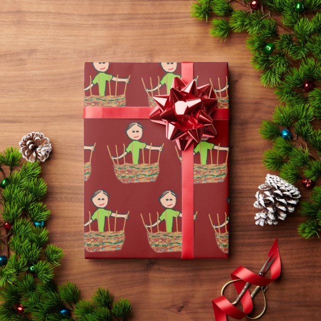 Papel De Regalo Tejido de cestas (Regalo de vacaciones)