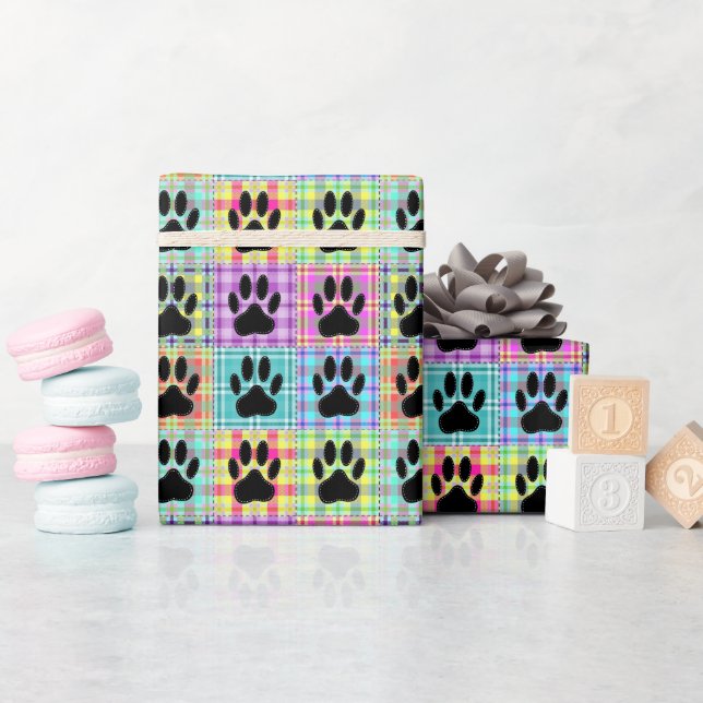 Papel De Regalo Tejido de patrón de traza de perro (Baby Shower)