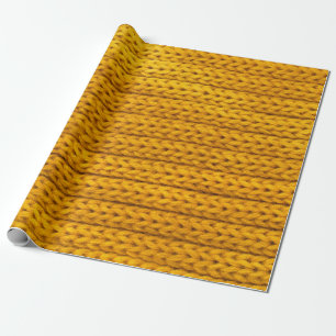 Papel De Regalo Tejido de punto amarillo de hilados.