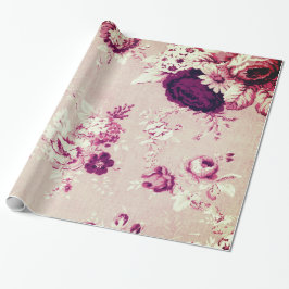 Papel De Regalo Tejido De Tejido Floral De Color Rosa Vintage Con 