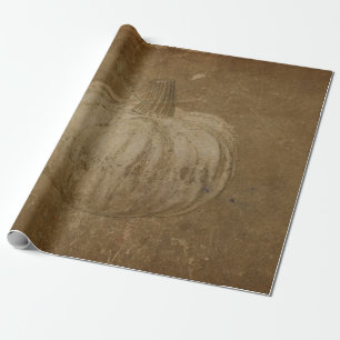 Papel De Regalo Tejido de ungüento de calabaza blanca Sepia otoño