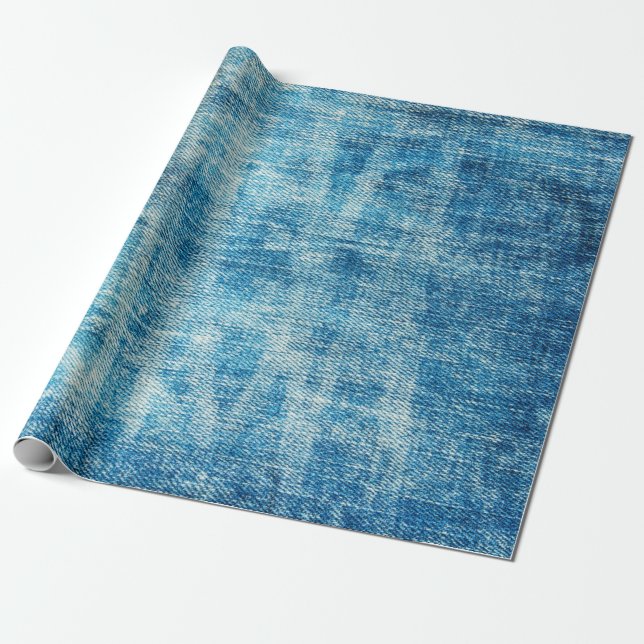 Papel De Regalo Tejido de vaqueros azules (Desenrollado)