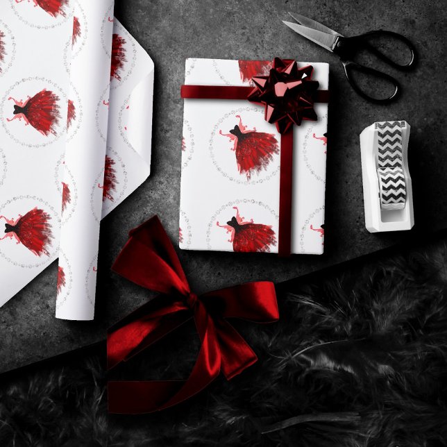 Papel De Regalo Tejido gótico Crimson Gown | Oveja Roja Radiante P (Subido por el creador)