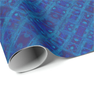 Papel De Regalo Tejidos azules, patrón geométrico abstracto, dibuj