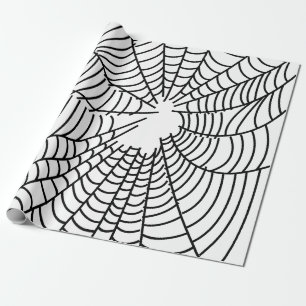 Papel De Regalo Tela de Araña en Blanco y Negro