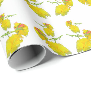Papel De Regalo Tela del rosa amarillo