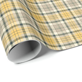 Papel De Regalo Tela escocesa amarilla y negra