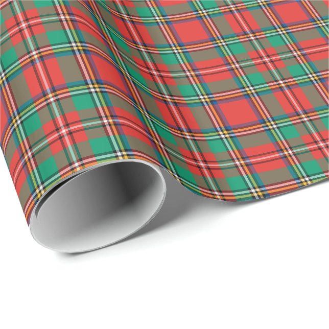 Papel De Regalo Tela escocesa clásica del navidad (Esquina del rollo)