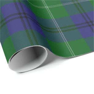 Papel De Regalo Tela escocesa de tartán azul de Oliphant del clan