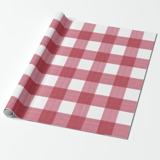 Papel De Regalo Tela escocesa roja del búfalo (Desenrollado)
