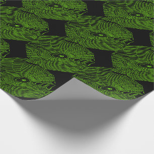 Papel De Regalo Telaraña artística de Halloween en verde