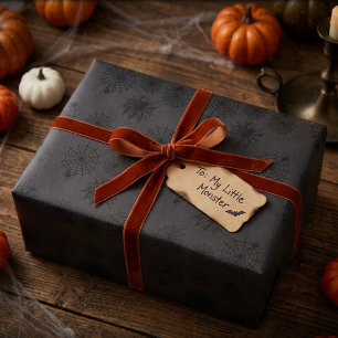 Papel De Regalo Telaraña Negra de Halloween