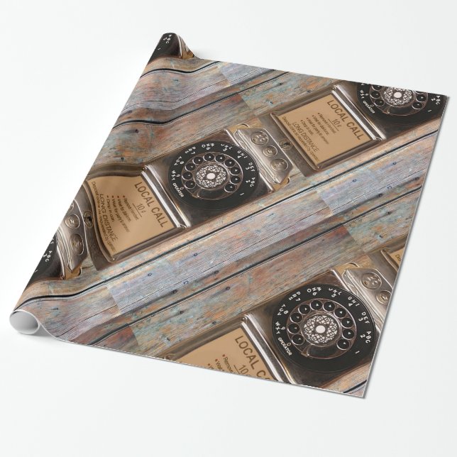 Papel De Regalo Teléfono anticuado de rotativo de pago robusto (Desenrollado)