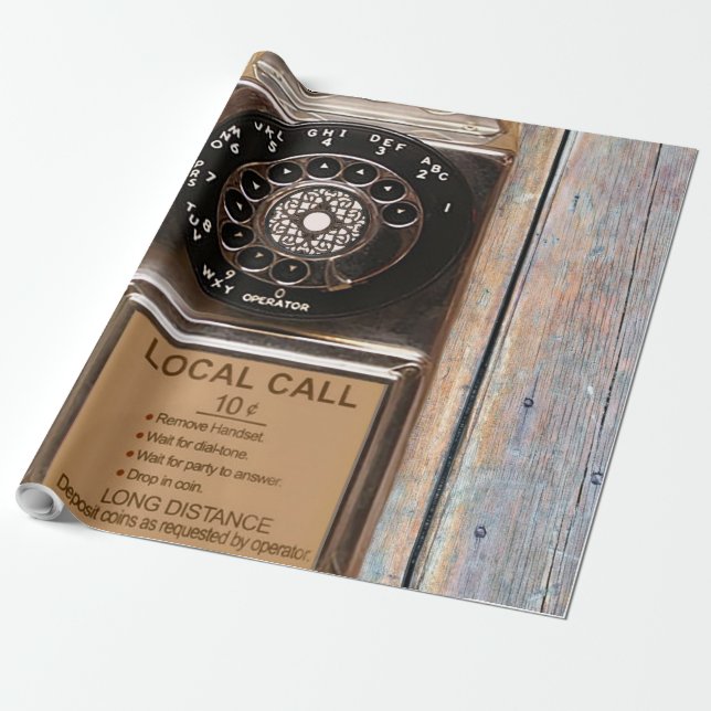 Papel De Regalo Teléfono anticuado de rotativo de pago robusto (Desenrollado)