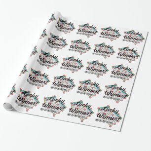 Papel De Regalo Tema afortunado del bingo del ganador