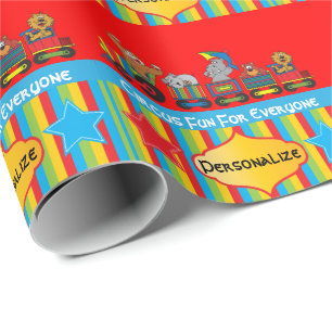 Papel De Regalo Tema de Circus Fun Baby Shower