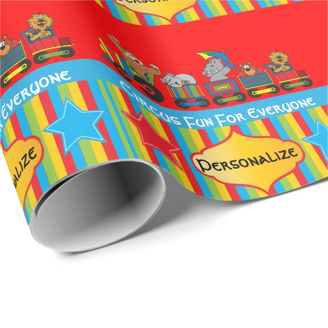 Papel De Regalo Tema de Circus Fun Baby Shower (Esquina del rollo)