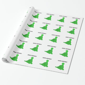 Papel De Regalo Tema de cumpleaños de dinosaurios verdes