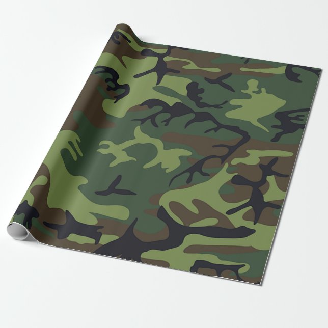Papel De Regalo tema de ejército (Desenrollado)