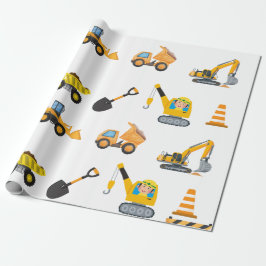 Papel De Regalo Tema de fiesta de cumpleaños de construcción para
