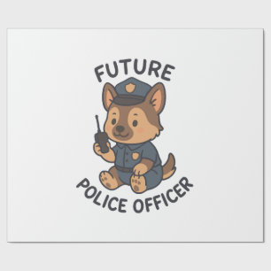 Papel De Regalo Tema de futuro oficial de policía perro lindo