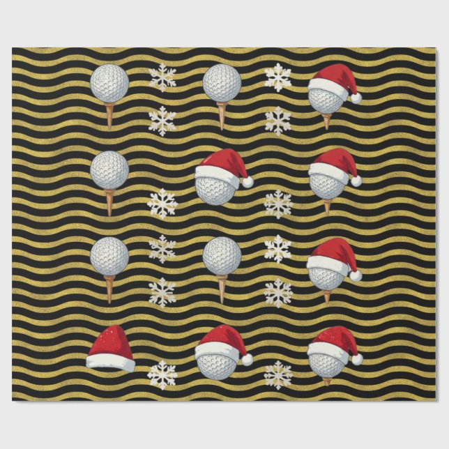 Papel De Regalo Tema de golf Navidad  (Superficie plana)