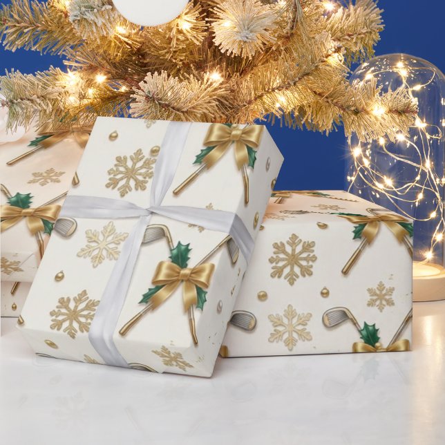 Papel De Regalo Tema de golf Navidad  (Vacaciones)