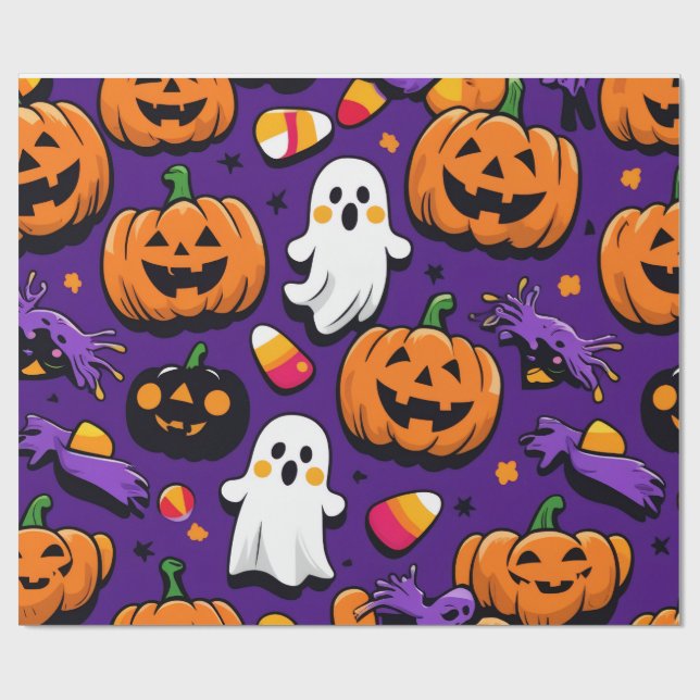Papel De Regalo Tema de Halloween (Superficie plana)